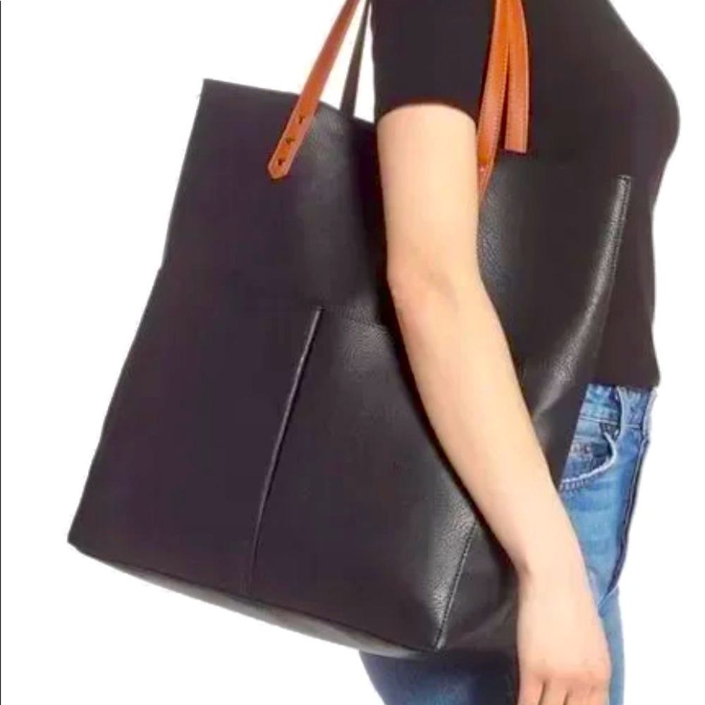 Sole Society black leather tote